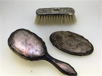 STERLING HANDLED BRUSHES & COMPACT