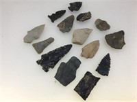 ARROWHEADS AND FOSSILIZED SHELL