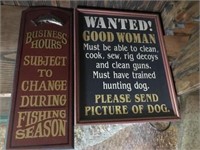 Wanted Good Woman / & Fishing Signs