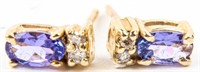 Jewelry 14kt Gold Tanzanite & Diamond Earrings