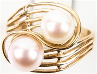 Jewelry 14kt Yellow Gold Pearl Cocktail Ring