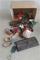 Box of keys and other items