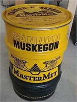 Cannon Muskegon advertising barrel
