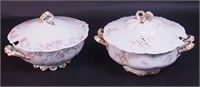 Two round soup tureens marked Haviland, one