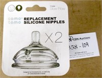 2 Comotomo Replacement 1 Hole Silicone Nipples