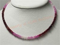 14 K Gold Ruby & Sapphire Necklace