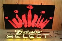Budweiser Select Neon Sign, Approx 30"x39"