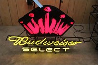 Budweiser Select Neon Sign, Approx 30"x23"