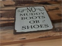 No Muddy Boots Sign