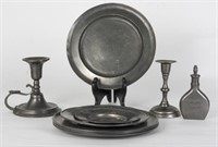 Nine Pieces of "Old-World Pewter" Items