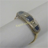 18 Kt. Gold Ring with Sapphire & Diamonds