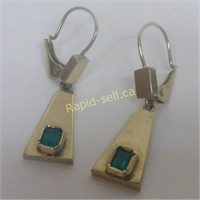 18 Kt. Gold Triangle Drop Earrings