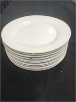 12 White Dinner Plates - 10.5"