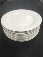 12 White Dinner Plates - 10.5"
