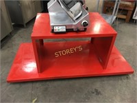 6' Mobile Steel Red Display Cart