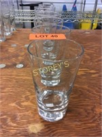 7 Heavy Clear Water Glasses
