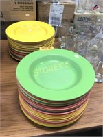 38 Assorted Colored Plates & Bowls - 12"