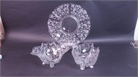A 40-piece set of Rose Point crystal by