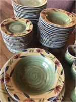 Painted Ceramic Dinnerware Set
