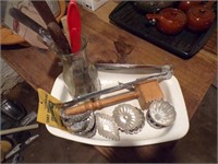 TART SHELL MOLDS, MEAT MALLET & OTHER KITCHENWARE