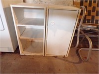 TWO SMALL WHITE CABINETS