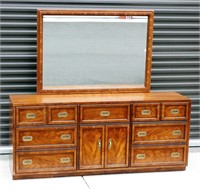 Very Nice 7 Drawer Dresser w Mirror 5'-10"