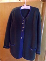 GEIGER BOILED WOOL JACKET, SIZE NOT MARKED