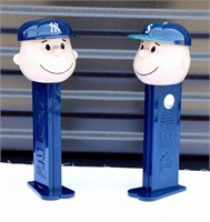 2 Giant Peanuts Pez Dispensers Mariners Yankees