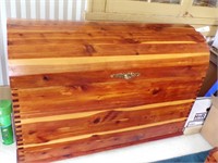 ROUND TOP TONGUE AND GROOVE CEDAR CHEST