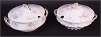 Two round Haviland soup tureens