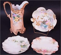 Four pieces of RS Prussia: 12" pitcher,