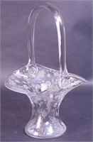 A Rose Point crystal by Cambridge 10 1/2" basket