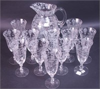A Rose Point crystal by Cambridge 80-ounce