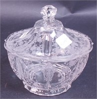 A Rose Point crystal by Cambridge candy box with