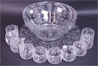 A 12" Rose Point crystal by Cambridge plain