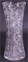 An American Brilliant cut glass vase, 10" high