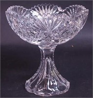 American Brilliant cut glass pedestal bowl,