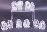 Four pairs of Rose Point crystal by Cambridge