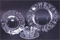 A 24-piece set  of Rose Point crystal dinnerware