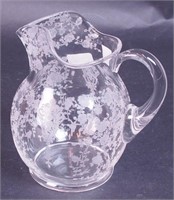 A Rose Point crystal by Cambridge 20-ounce milk