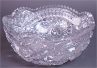 An American Brilliant cut glass bowl, 9" diameter
