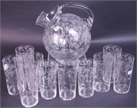 A Rose Point crystal by Cambridge 80-ounce ball