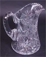 American Brilliant cut glass pitcher, 8" high