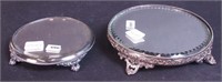 Two small mirrored plateaus, 6" and 5",