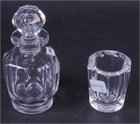 A 6" crystal perfume bottle marked Baccarat