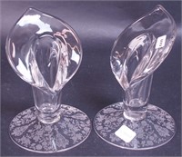 A pair of Rose Point crystal by Cambridge