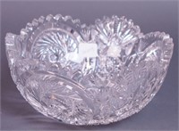 An American Brilliant cut glass bowl, 8" diameter