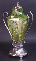 A vaseline glass samovar with metal