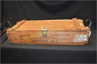 WOODEN AMMUNITION BOX