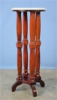 Mahogany Four Post Pedestal with Marble Top
